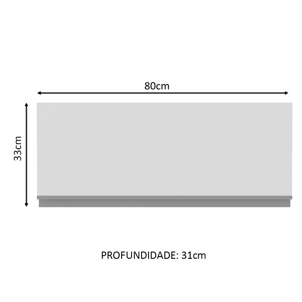 Armário Aéreo Madesa Glamy 80 cm 1 Porta Basculante Branco
