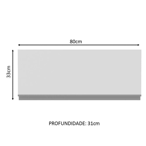 Armário Aéreo Madesa Glamy 80 cm 1 Porta Basculante Branco