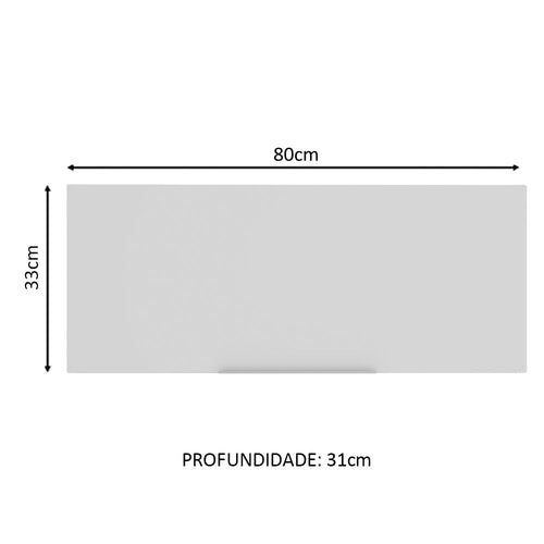 Armário Aéreo Madesa Stella 80 cm 1 Porta Basculante Branco