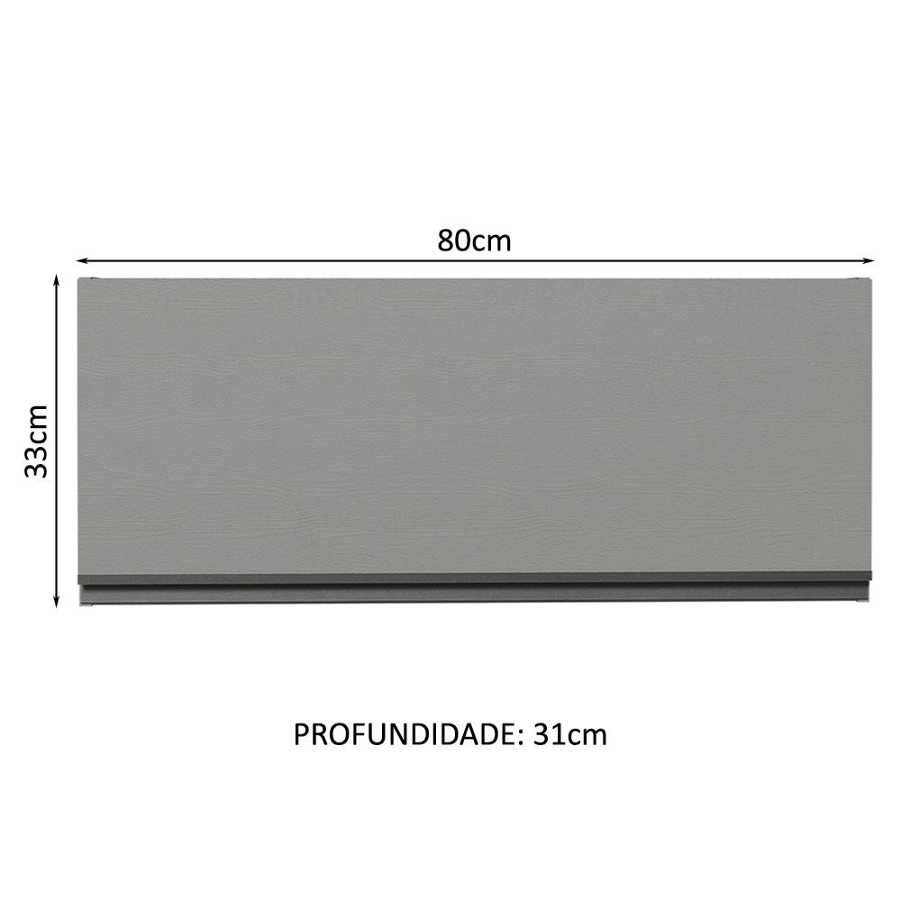 Armário Aéreo 80 cm 1 Porta Basculante Cinza Nice Madesa