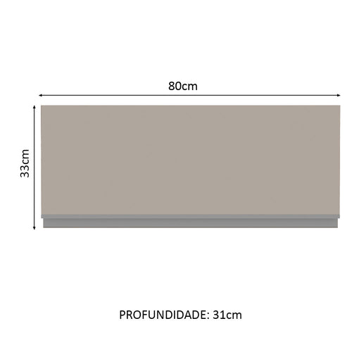 Armário Aéreo Madesa Glamy 80 cm 1 Porta Basculante Branco/Crema