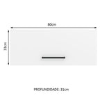 Armário Aéreo Madesa Agata 80 cm 1 Porta Basculante Rustic/Branco