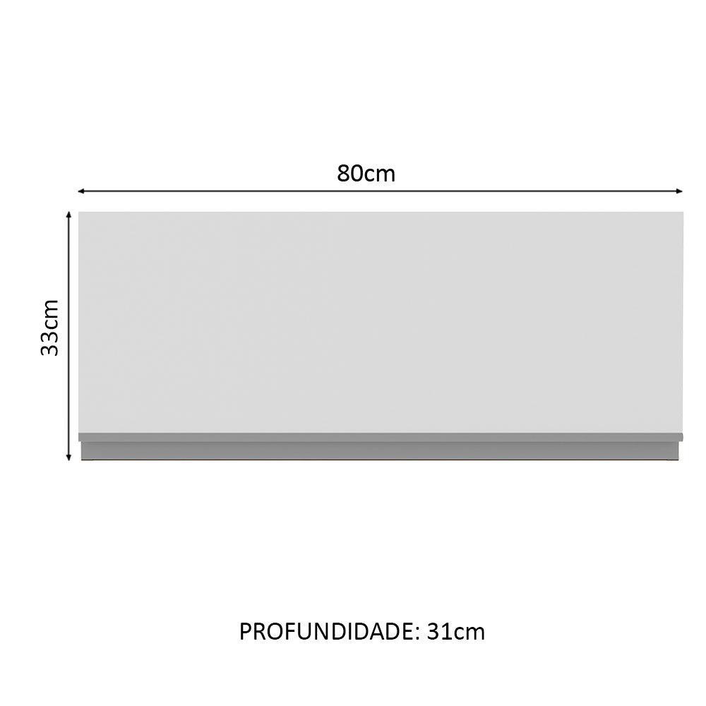 Armário Aéreo Madesa Glamy 80 cm 1 Porta Basculante Rustic/Branco
