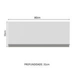 Armário Aéreo Madesa Glamy 80 cm 1 Porta Basculante Rustic/Branco