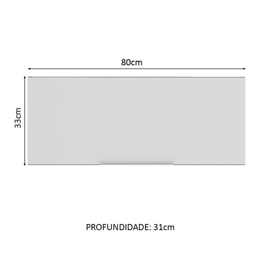 Armário Aéreo Madesa Stella 80 cm 1 Porta Basculante Rustic/Branco