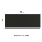 Armário Aéreo Madesa Glamy 80 cm 1 Porta Basculante Branco/Preto