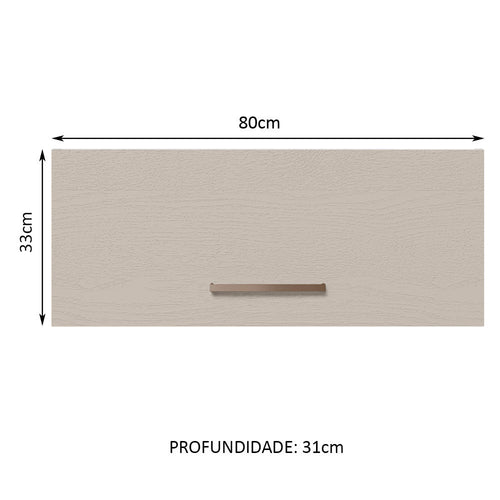 Armário Aéreo 80 cm 1 Porta Basculante Rustic/Crema Agata Madesa