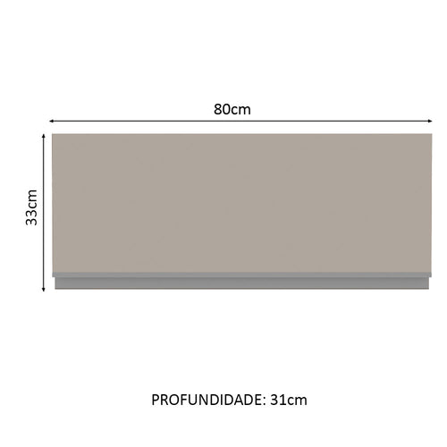 Armário Aéreo Madesa Glamy 80 cm 1 Porta Basculante Rustic/Crema