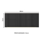 Armário Aéreo Madesa Lux 80 cm 1 Porta Basculante Rustic/Preto