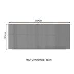 Armário Aéreo Madesa Lux 80 cm 1 Porta Basculante Rustic/Cinza