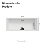 Armário Aéreo Madesa Lux 80 cm 1 Porta Basculante Branco/Cinza