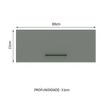 Armário Aéreo Madesa Agata 80 cm 1 Porta Basculante Branco/Cinza