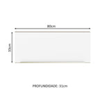 Armário Aéreo Madesa Lux 80 cm 1 Porta Basculante Rustic/Branco Veludo