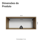 Armário Aéreo Madesa Lux 80 cm 1 Porta Basculante Rustic/Branco Veludo