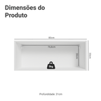 Armário Aéreo 80 cm 1 Porta Basculante Branco/Azul Vik Madesa
