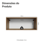 Armário Aéreo 80 cm 1 Porta Basculante Rustic/Verde Vik Madesa