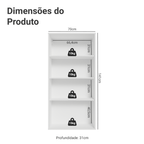 Módulo Cristaleira 70 cm 2 Portas de Vidro Branco/Crema Vik Madesa