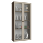 Cristaleira Suspensa 70 cm 2 Portas de Vidro Rustic/Crema Vik Madesa