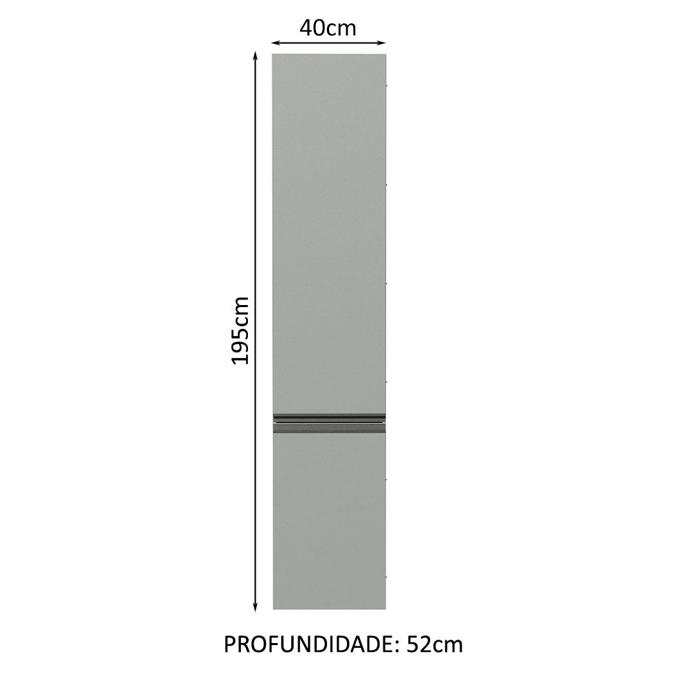 Paneleiro 40 cm 2 Portas Suspenso Cinza Nice Madesa