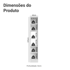Paneleiro 40 cm 2 Portas e 2 Nichos Branco/Preto Glamy Madesa