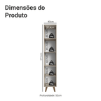 Paneleiro 40 cm 2 Portas Com Pés Crema Nice Madesa
