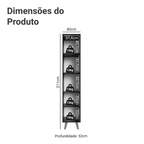 Paneleiro 40 cm 2 Portas Com Pés Preto Nice Madesa