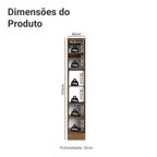 Paneleiro 40 cm 2 Portas e 2 Nichos Rustic/Cinza Agata Madesa
