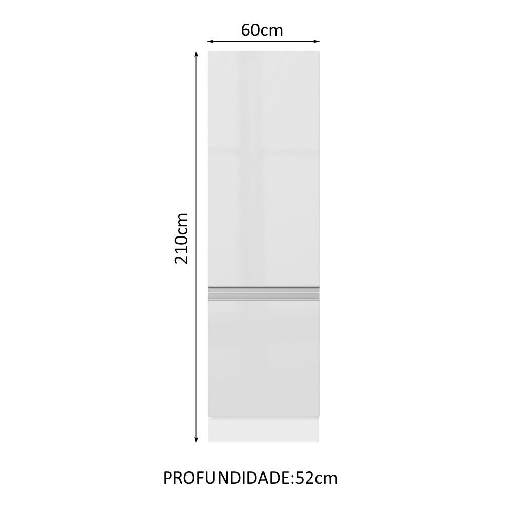 Paneleiro Madesa Acordes 100% MDF 60 cm 2 Portas Branco Brilho