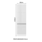 Paneleiro Madesa Acordes 100% MDF 60 cm 2 Portas Branco Brilho