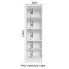 Paneleiro 100% MDF 60 cm com Nichos Abertos para Cozinha Madesa Acordes Branco