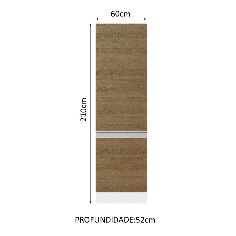 Paneleiro Madesa Acordes 100% MDF 60 cm 2 Portas Branco/Rustic