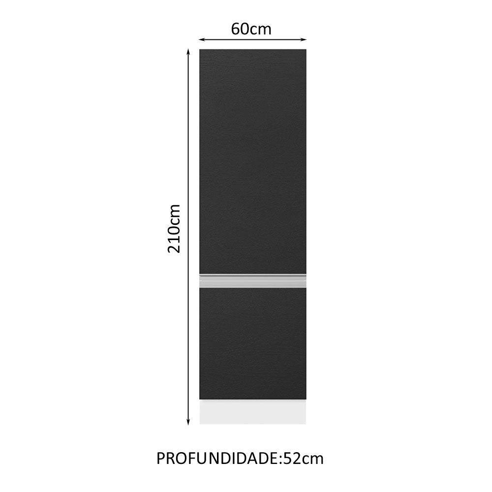 Paneleiro 100% MDF 60 cm 2 Portas Branco/Preto Acordes Madesa