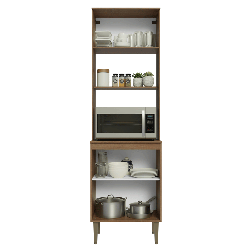 Torre Quente 60 cm 3 Portas Rustic/Branco Lille Madesa