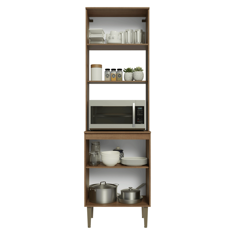 Torre Quente 60 cm 3 Portas Rustic/Preto Lille Madesa