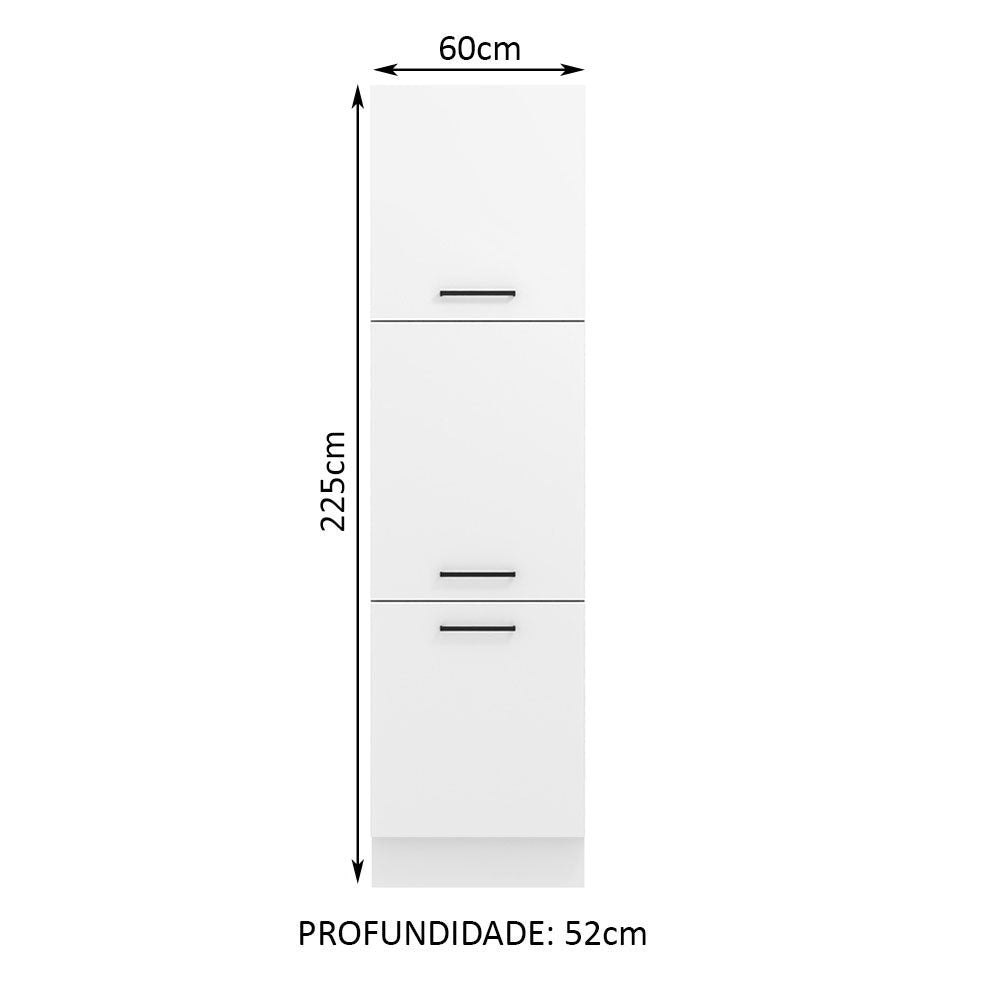 Paneleiro Madesa Agata 60 cm 3 Portas Branco
