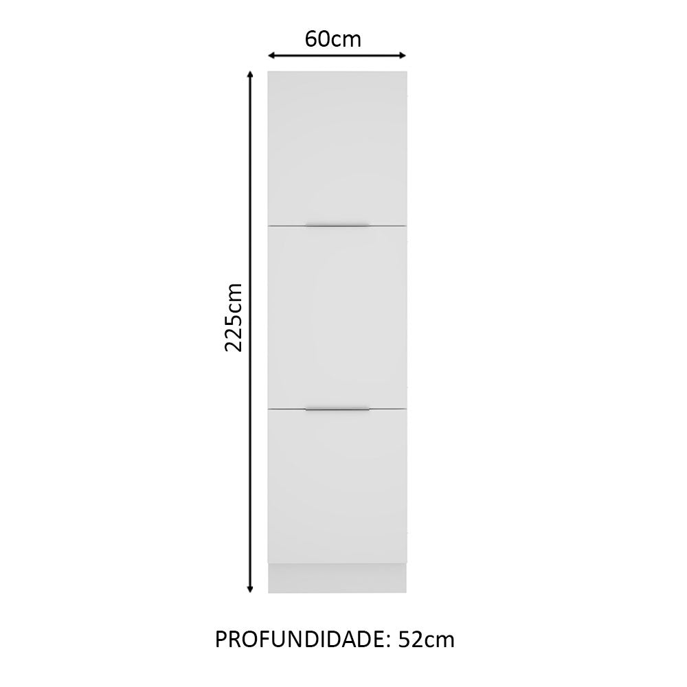 Paneleiro Madesa Stella 60 cm 3 Portas Branco