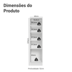 Paneleiro 60 cm 3 Portas Branco/Preto Vik Madesa