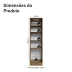 Paneleiro 60 cm 3 Portas Rustic/Preto Lux Madesa