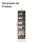 Paneleiro 60 cm 3 Portas Rustic/Preto Vik Madesa