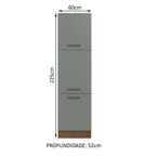 Paneleiro Madesa Agata 60 cm 3 Portas Rustic/Cinza