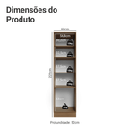 Paneleiro 60 cm 3 Portas Rustic/Cinza Vik Madesa