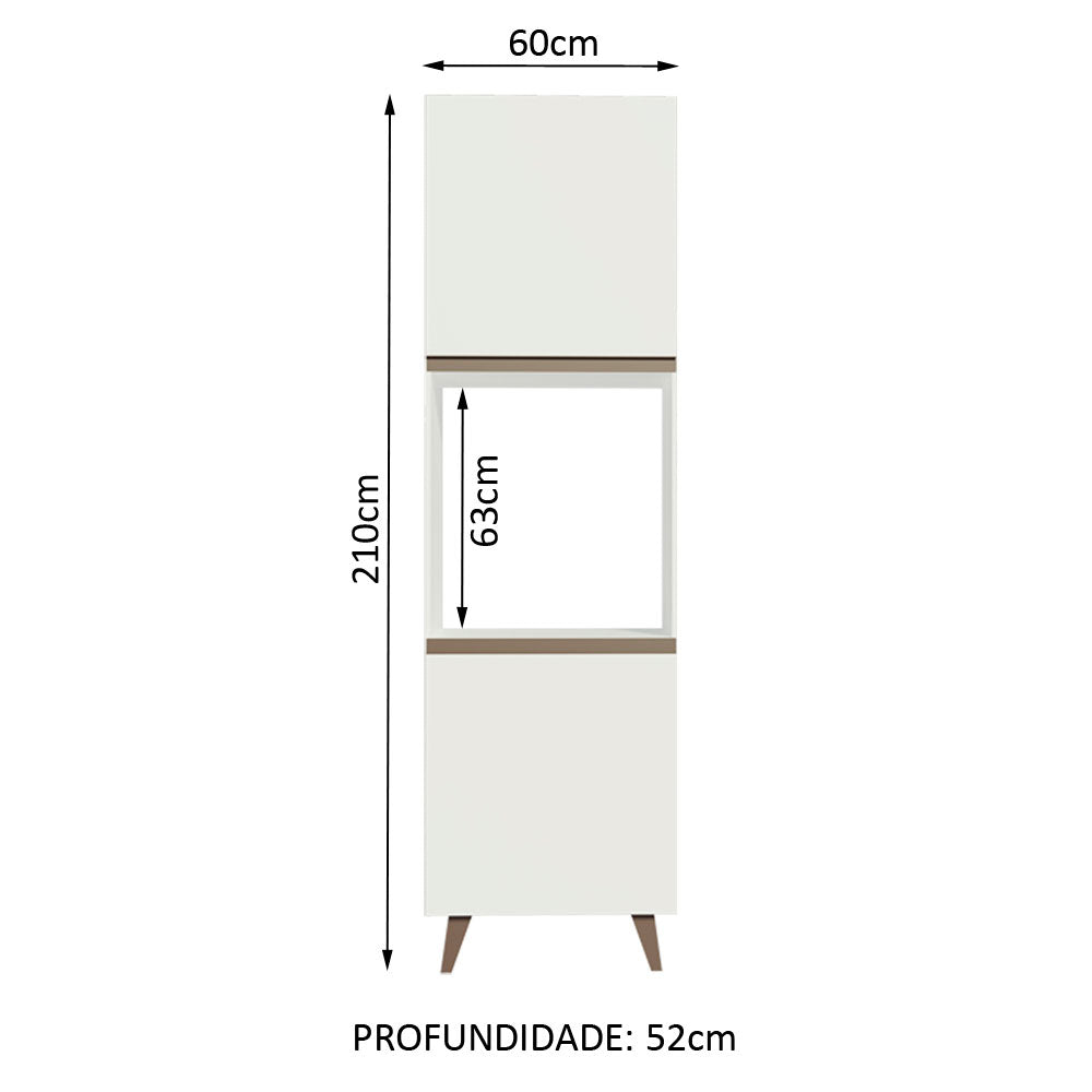Torre Quente Madesa Reims 60 cm 2 Portas Branco