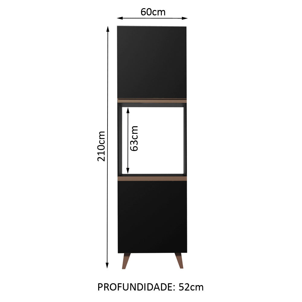 Torre Quente Madesa Reims 60 cm 2 Portas Preto