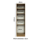 Paneleiro 60 cm com Nichos Abertos para Cozinha Madesa Glamy, Agata, Stella Rustic