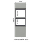 Torre Quente 60 cm 2 Portas 2 Nichos Suspensa Cinza Nice Madesa