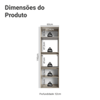 Torre Quente 60 cm 2 Portas 2 Nichos Suspenso Crema Nice Madesa