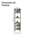 Torre Quente 60 cm 2 Portas 2 Nichos Com Pés Crema Nice Madesa