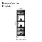 Torre Quente 60 cm 2 Portas 2 Nichos Com Pés Preto Nice Madesa