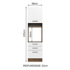 Torre Quente Madesa Agata 60 cm 1 Porta 3 Gavetas Rustic/Branco