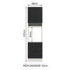 Torre Quente Madesa Agata 60 cm 1 Porta 3 Gavetas Branco/Preto
